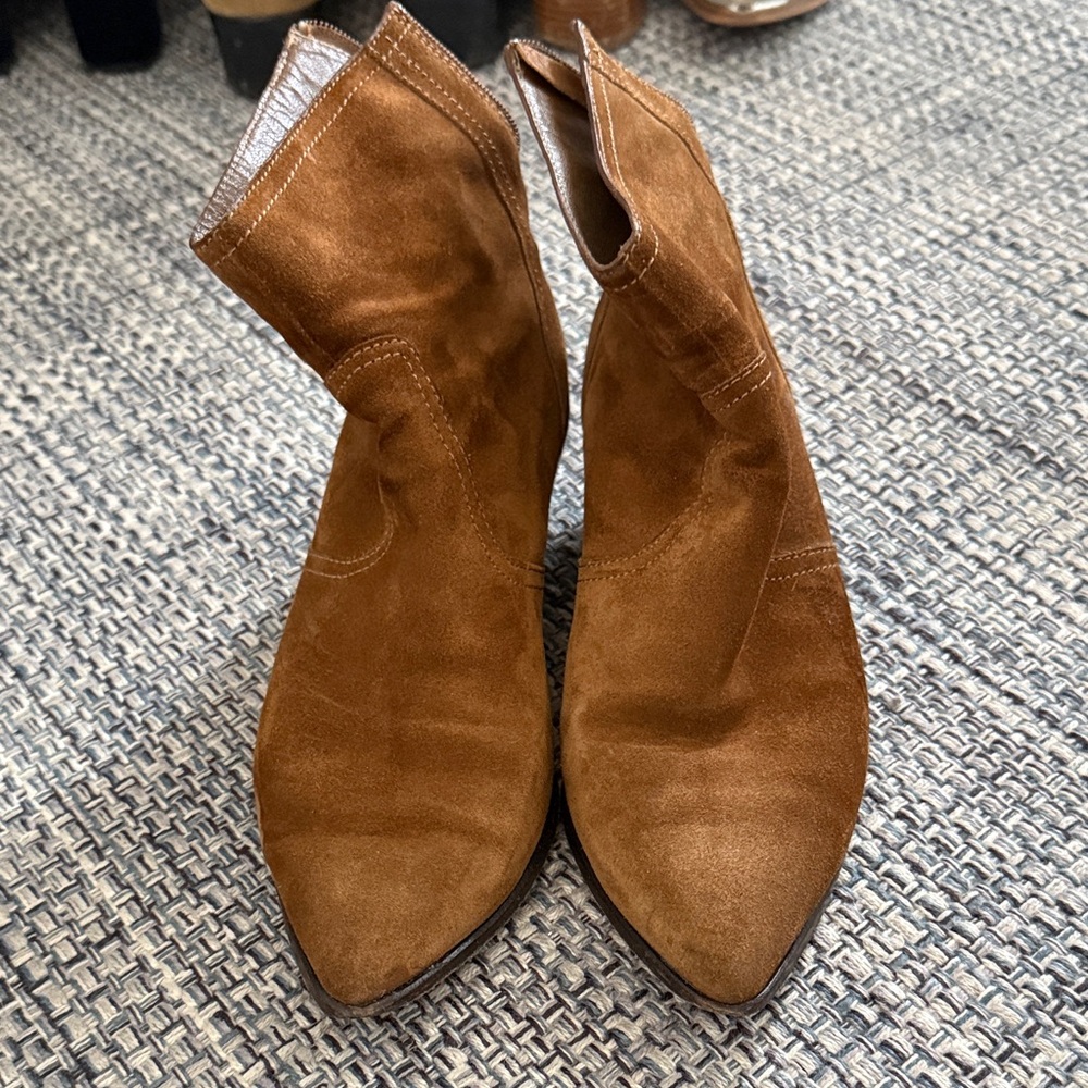 Loeffler Randall Tan Suede Ankle Boots